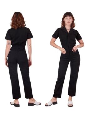 Big Bud Press Short Sleeve Jumpsuit Black XS 25" Inseam